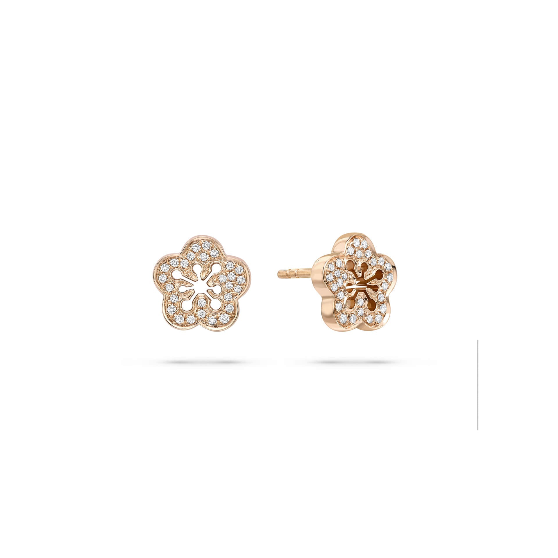 Blossom Rose Gold Diamond Stud Earrings