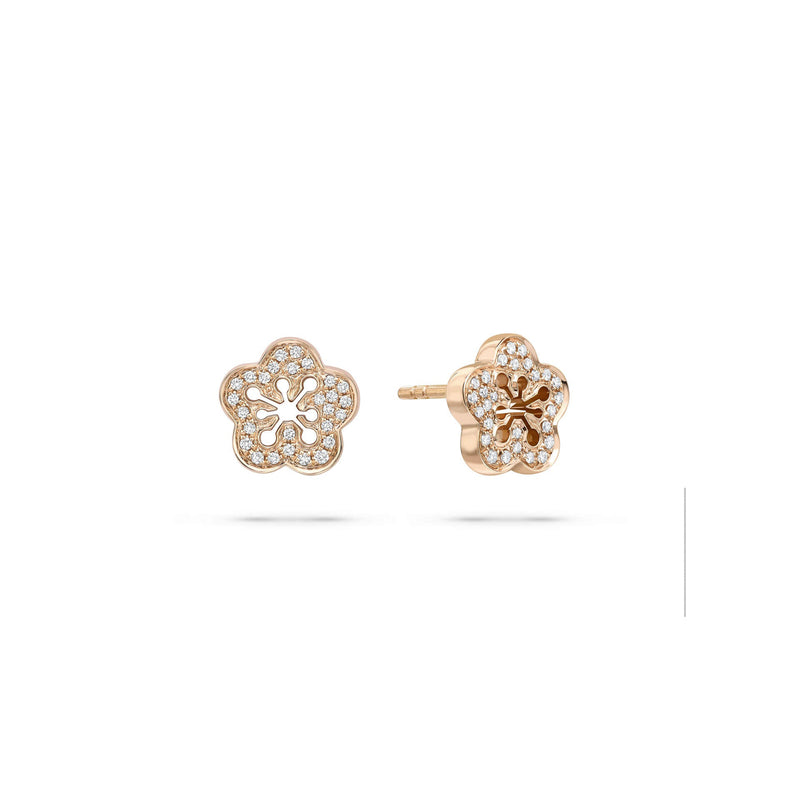 Blossom Rose Gold Diamond Stud Earrings