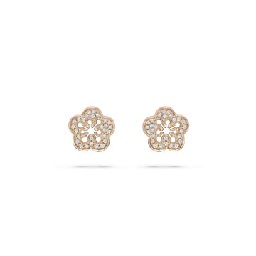 Blossom Rose Gold Diamond Stud Earrings