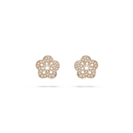 Blossom Rose Gold Diamond Stud Earrings