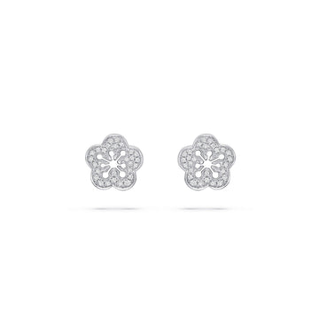 Blossom White Gold Diamond Stud Earrings