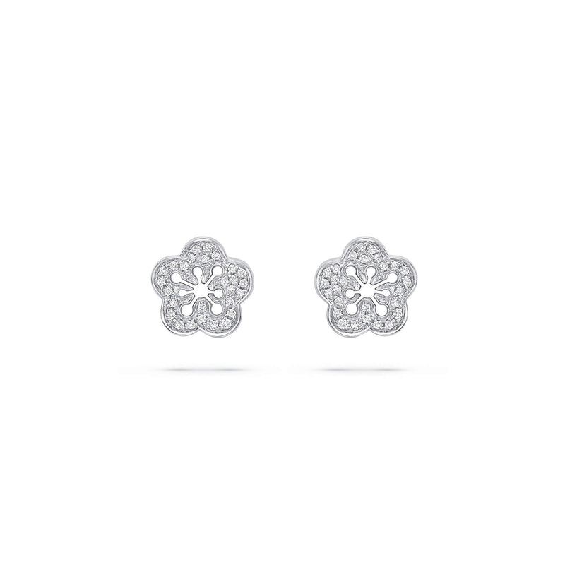 Blossom White Gold Diamond Stud Earrings
