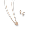 The Knot White and Rose Gold Pendant and Earrings Set