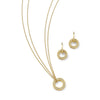 Roulette Yellow Gold Pendant and Earrings Set