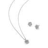 Blossom White Gold Pendant and Earrings Set