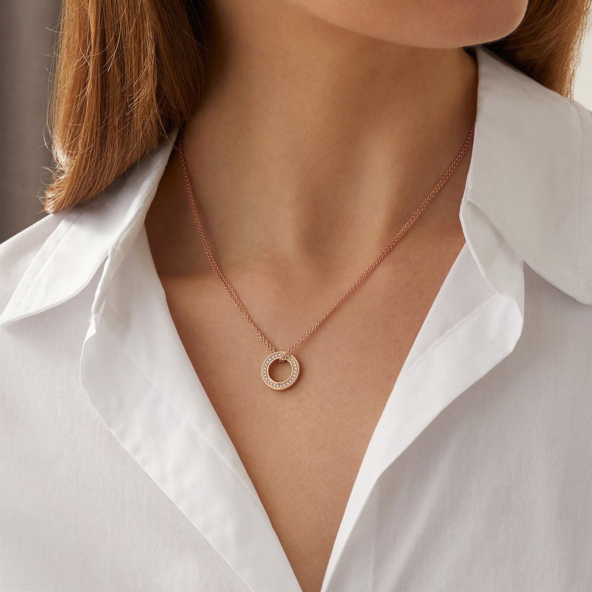 Roulette Rose Gold Pendant and Flip Earrings Set