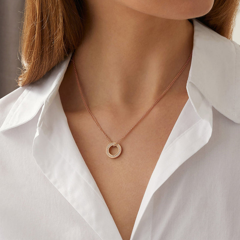 Roulette Rose Gold Pendant and Flip Earrings Set
