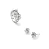 Raindance Platinum Cluster Ring and Earrings Set