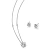 Raindance Platinum Cluster Pendant and Earrings Set