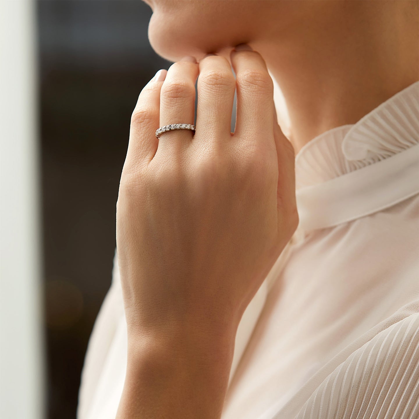 Classic Evermore Half Hoop Platinum Eternity Ring 0.66 Carat