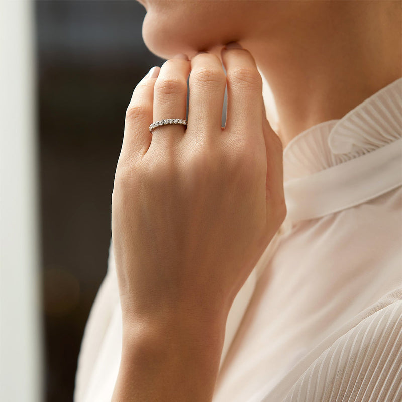 Classic Evermore Half Hoop Platinum Diamond Eternity Ring