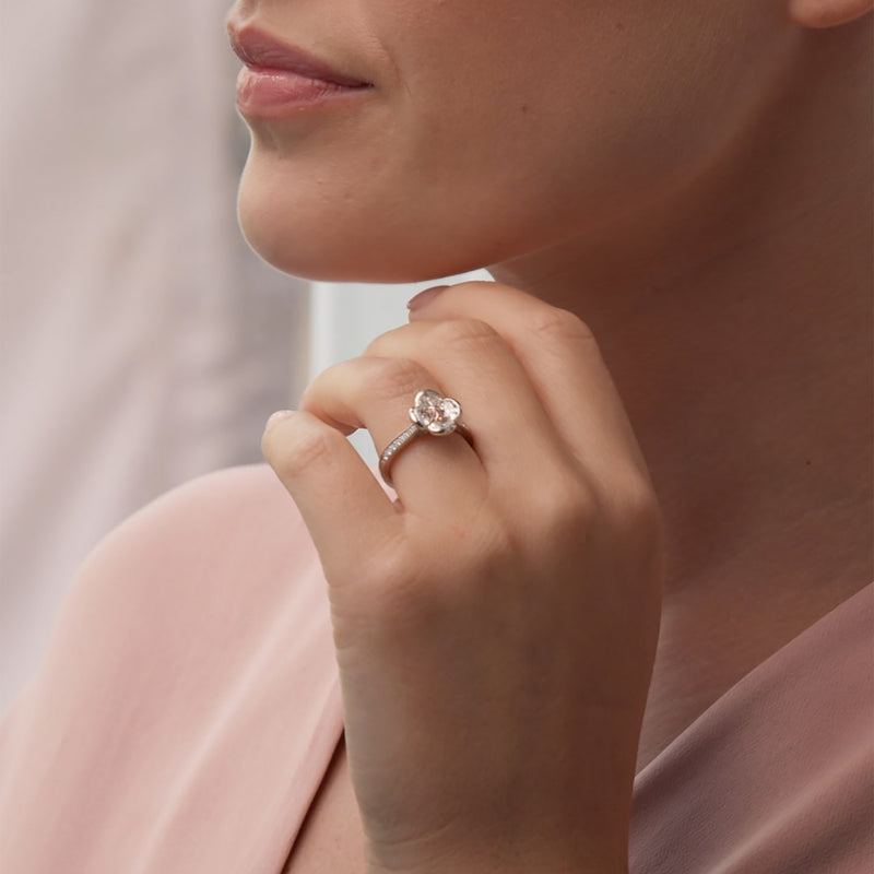 The Rose Pink and White Diamond Platinum Ring