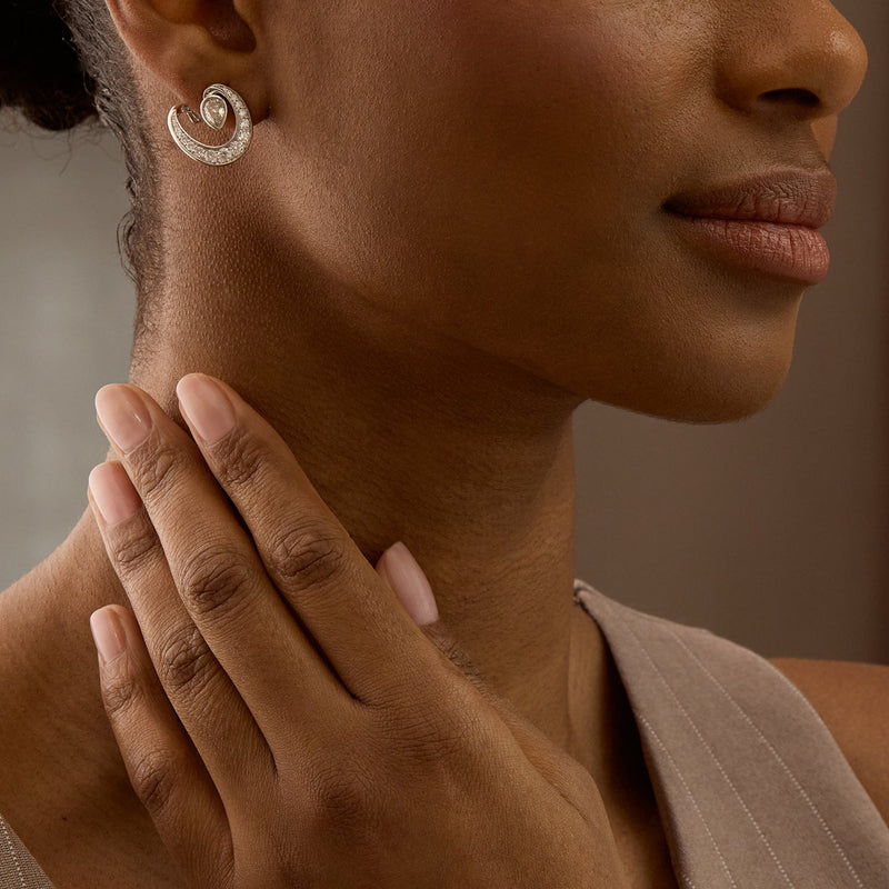 Lucky Yellow Gold Diamond Horseshoe Earrings