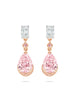 Classic Pear Pink Diamond Drop Earrings