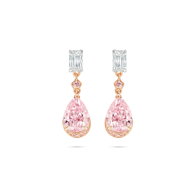 Classic Pear Pink Diamond Drop Earrings