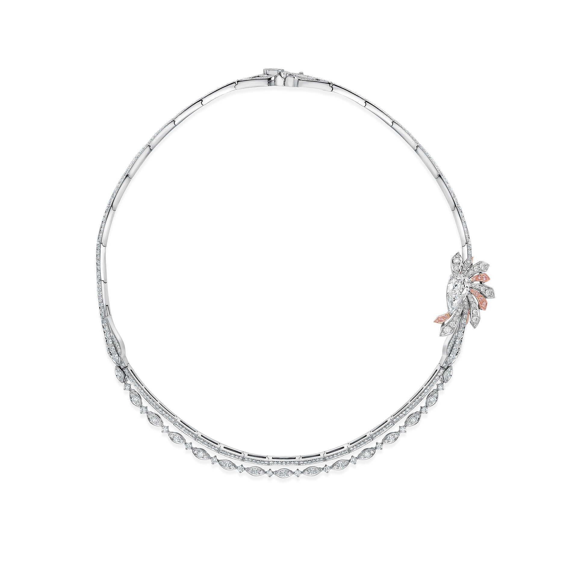 Peace of Mined Pear Cut Diamond Necklace