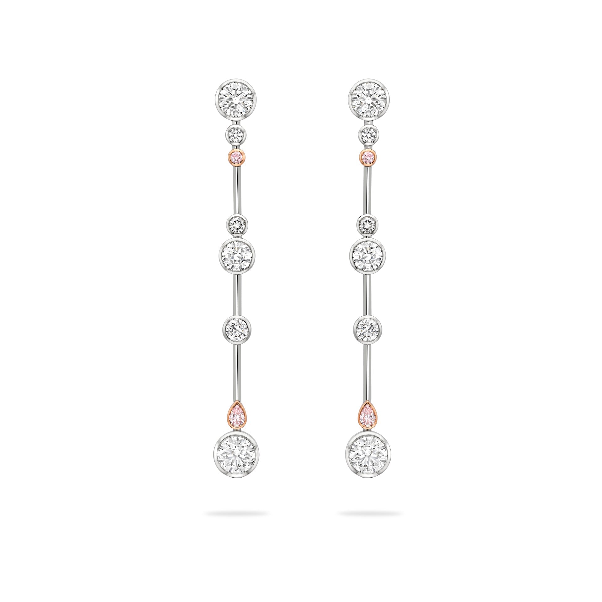 Raindance 25 Pink and White Diamond Drop Earrings