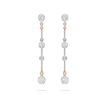 Raindance 25 Pink and White Diamond Drop Earrings