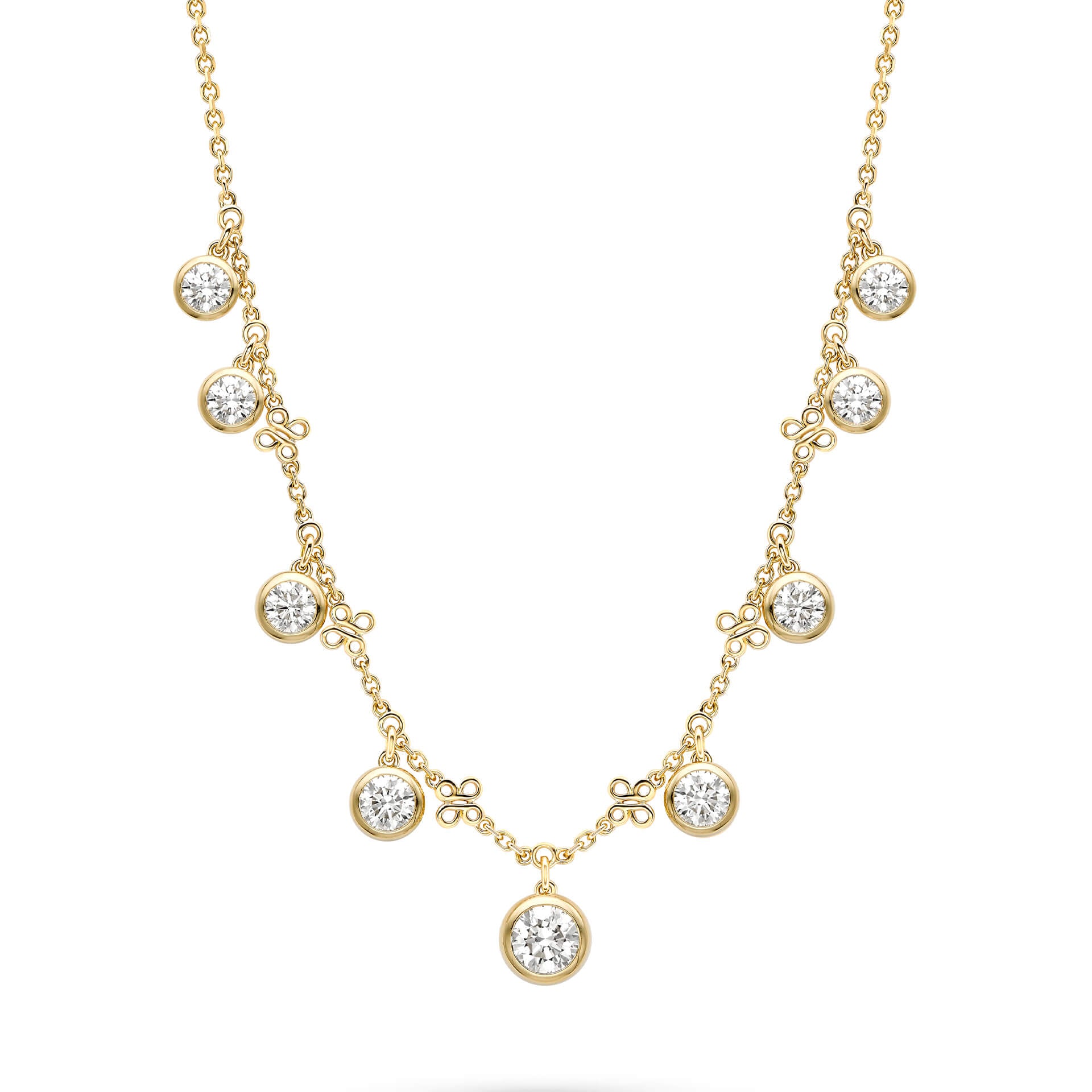 Beach Large Yellow Gold Diamond Necklace
