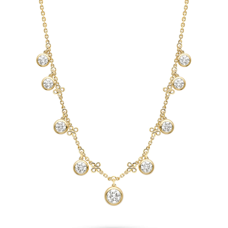 Beach Large Yellow Gold Diamond Necklace