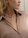 Ashoka and Pear Diamond Platinum Necklace