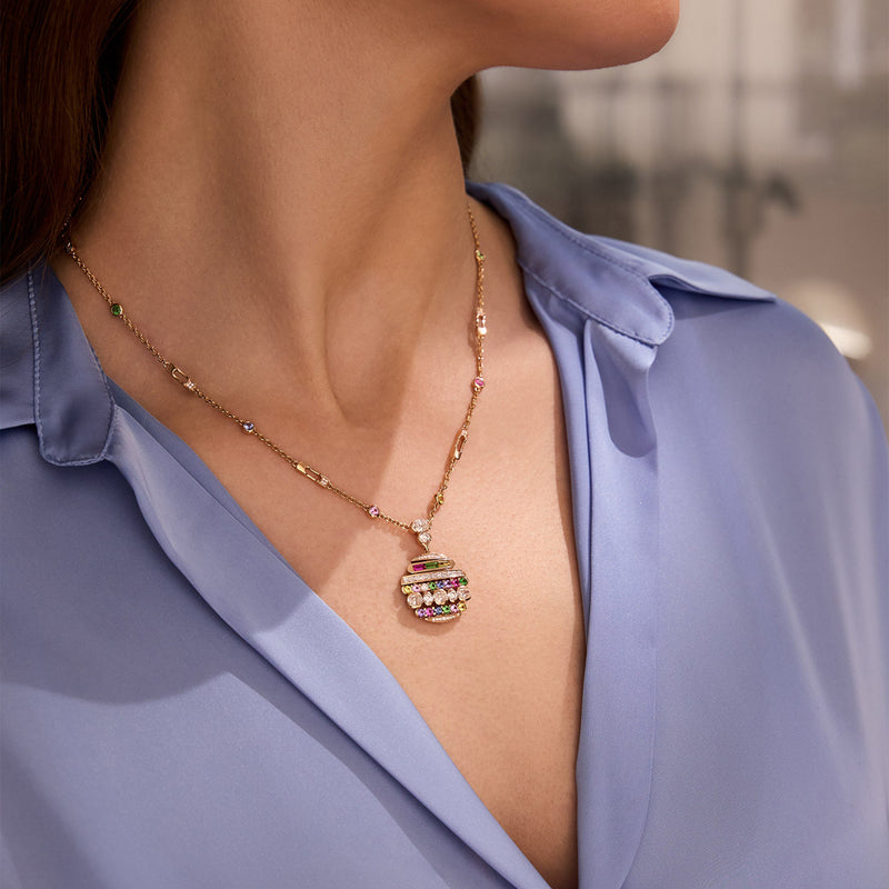 The National Gallery Play of Light Rose Gold Ruby Chelsea Pendant