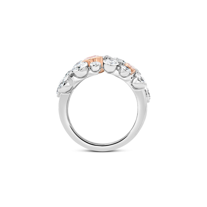 Raindance 25 Pink and White Diamond Platinum Ring