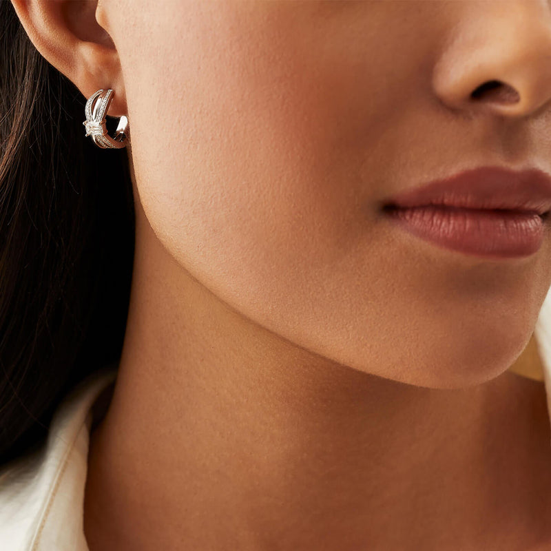 Ribbons Ashoka Platinum Diamond Earrings