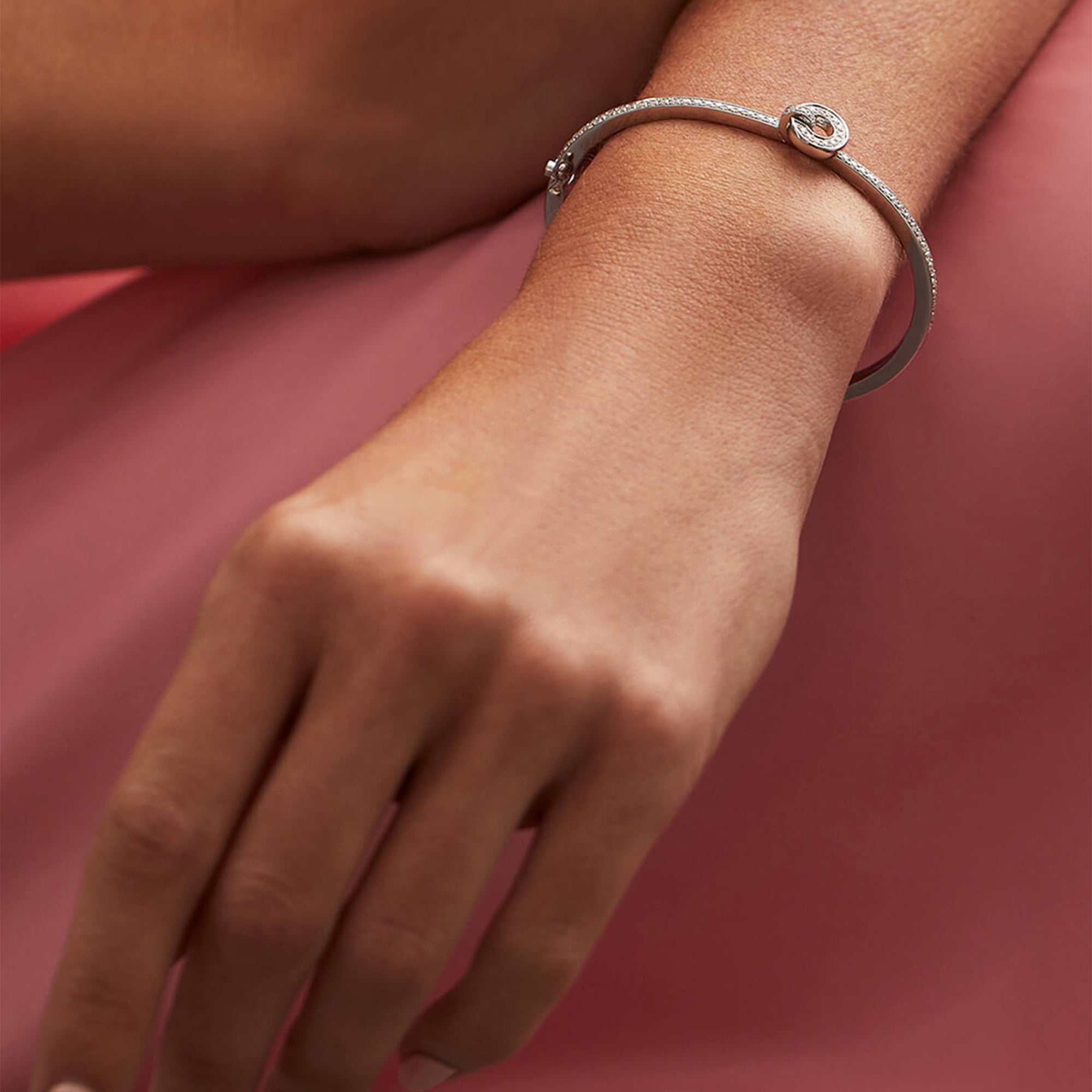 Roulette Flip White Gold Diamond Bangle