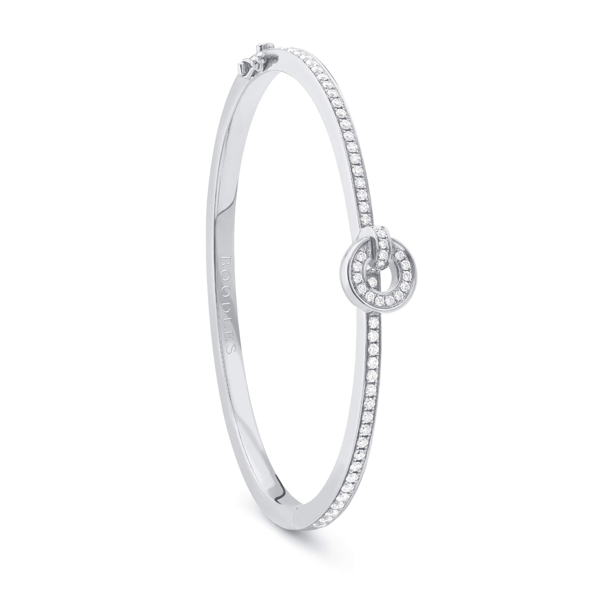 Roulette Flip White Gold Diamond Bangle