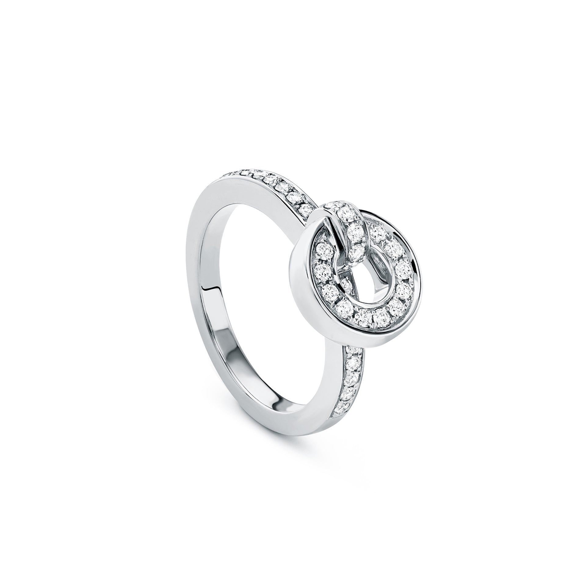 Roulette Pavé Diamond Band White Gold Flip Ring