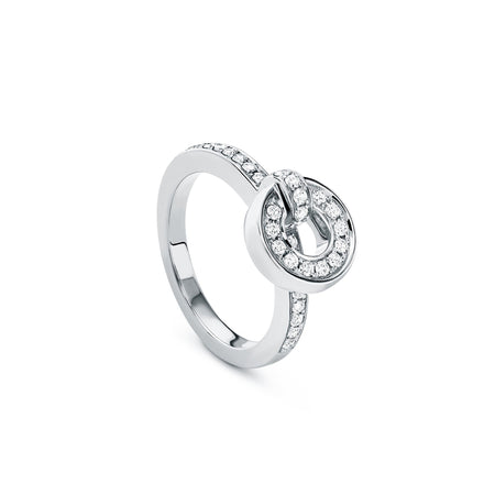 Roulette Pavé Diamond Band White Gold Flip Ring