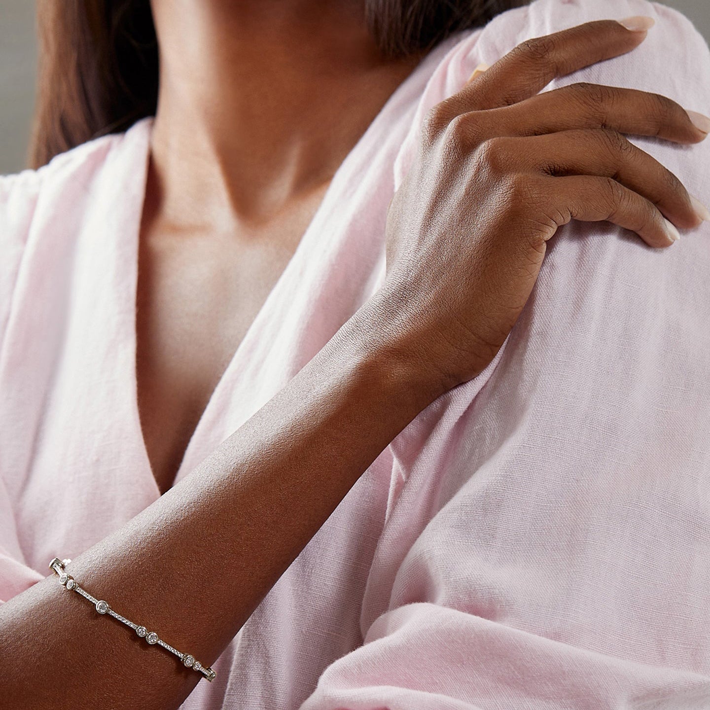 Waterfall Platinum Diamond Bracelet