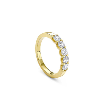 Classic Five Stone Diamond Yellow Gold Eternity Ring