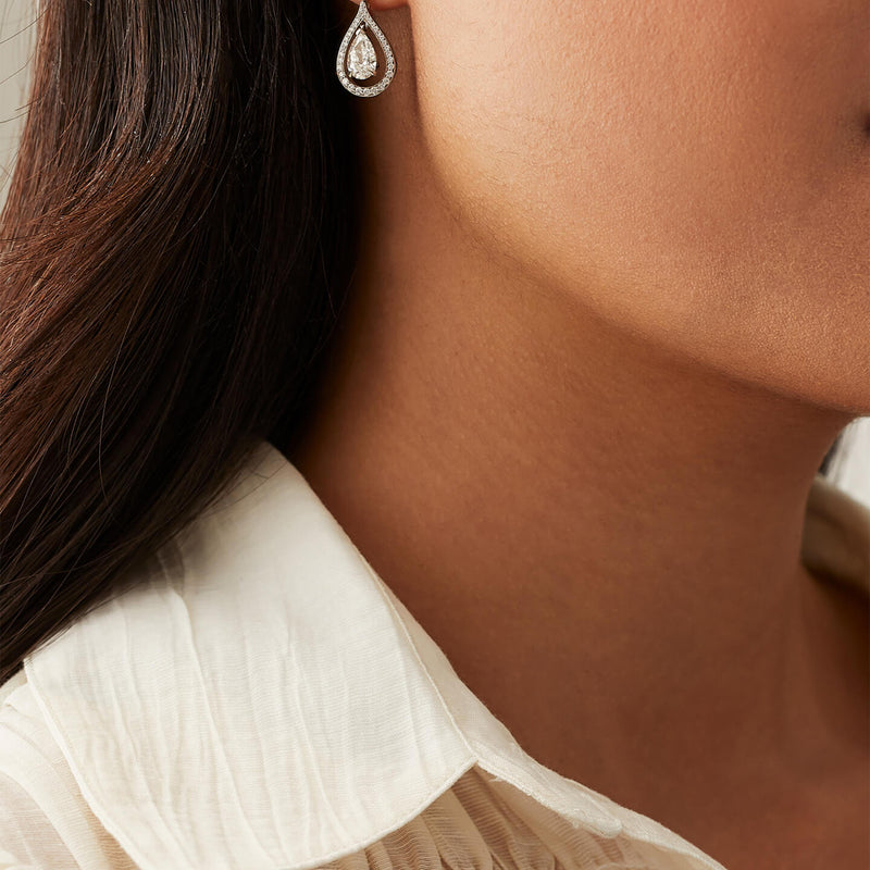 Vintage Palace Platinum Diamond Earrings