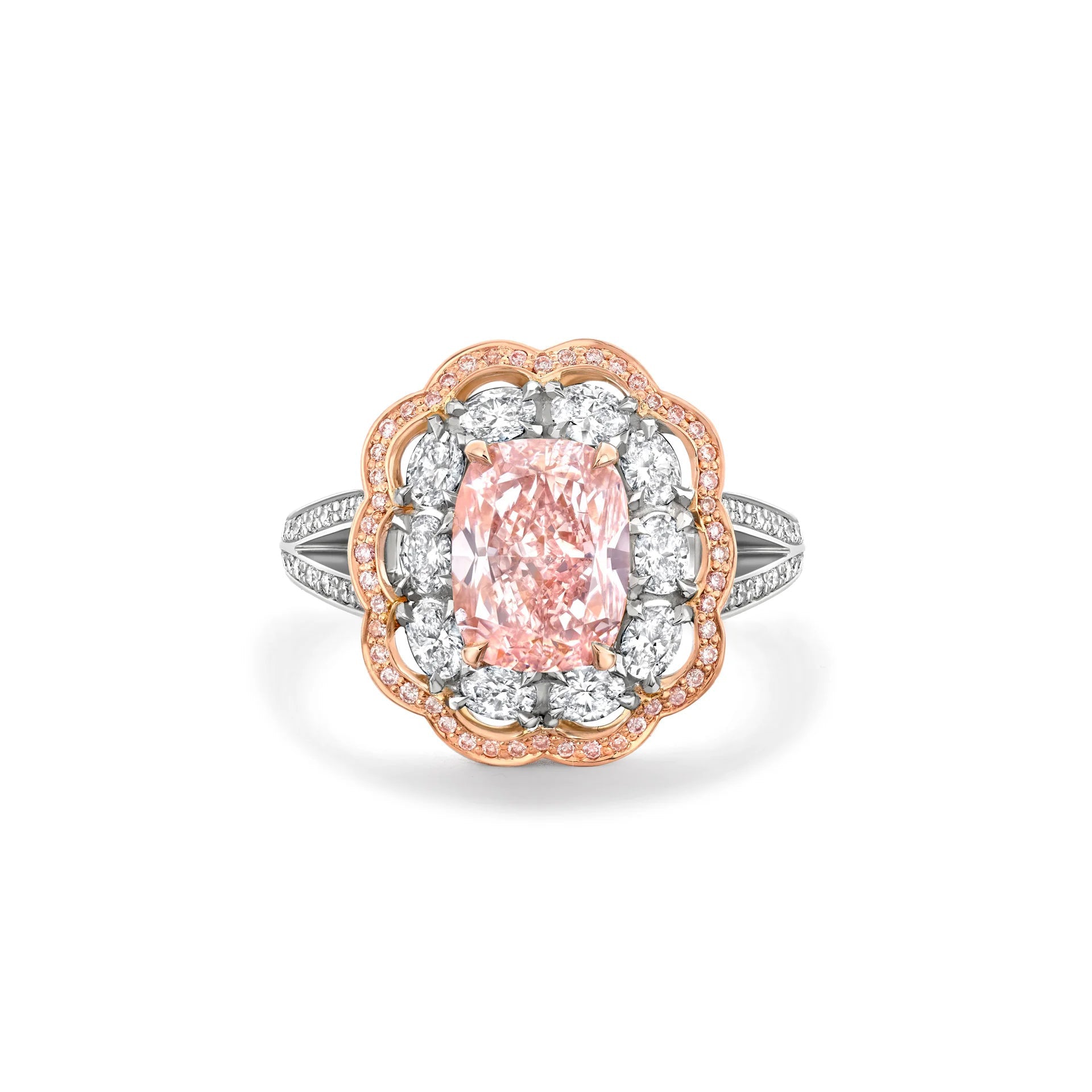 Vintage Cushion Pink Diamond Ring