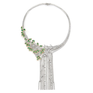 Waterfall and the Songbird Diamond and Tsavorite Necklace