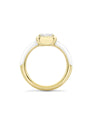Florentine Ashoka White Enamel Yellow Gold Ring