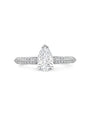 Petal Pear Cut Platinum Diamond Engagement Ring