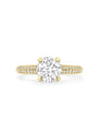 Petal Round Yellow Gold Diamond Engagement Ring