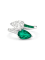 Gemini Emerald Diamond Platinum Ring