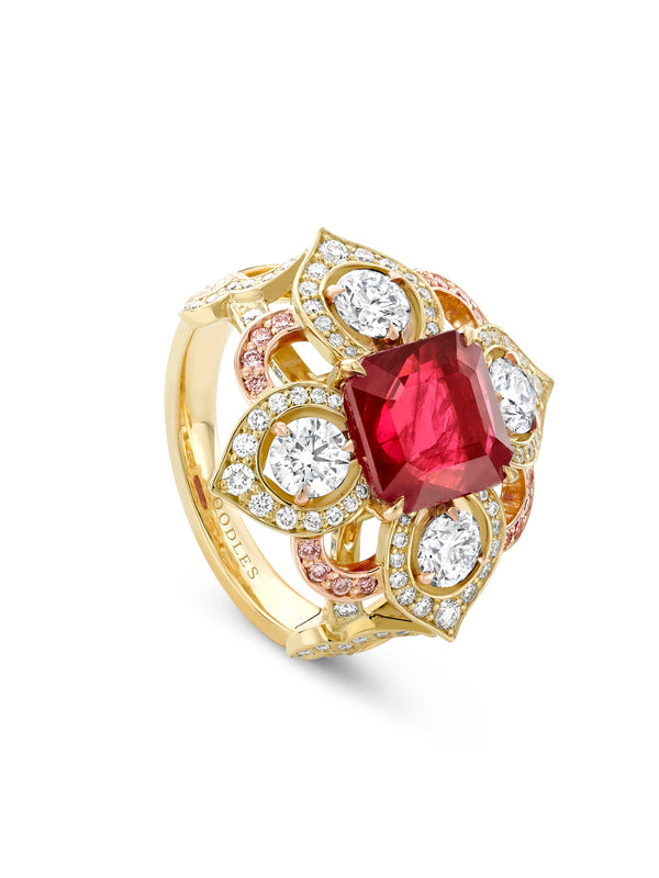 Venice Ruby Yellow Gold Ring