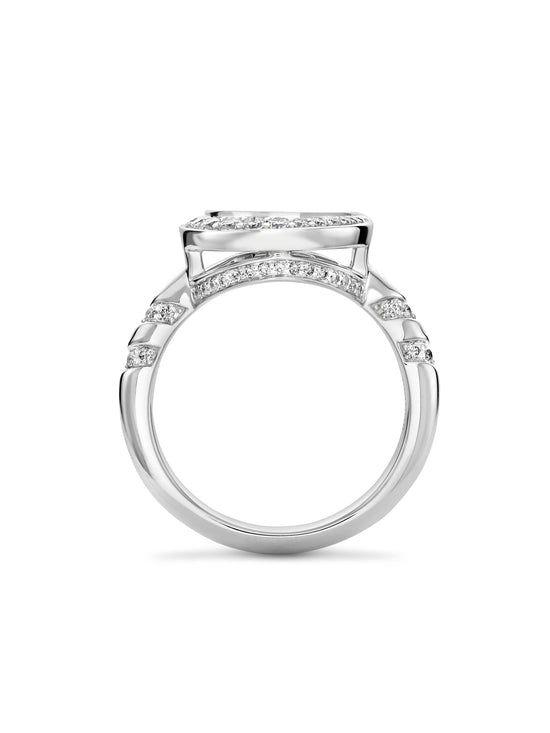 Air Mother of Pearl Diamond White Gold Ring