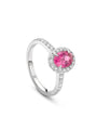 Vintage Oval Pink Sapphire Platinum Ring