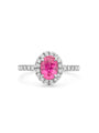 Vintage Oval Pink Sapphire Platinum Ring