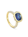 Florentine Cushion Sapphire Yellow Gold Ring