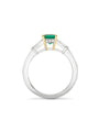 Baguette Octagonal Emerald Platinum Ring