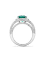 Vintage Brilliant Emerald Platinum Ring