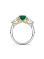Petal Pear Cut Emerald Platinum Ring