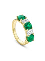 Classic Emerald and Ashoka Diamond Yellow Gold Eternity Ring